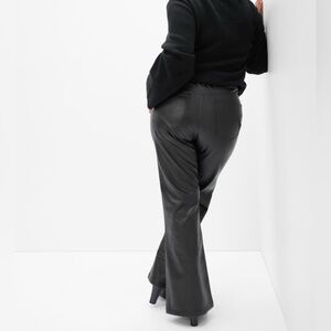 NWT GAP  70’s High Rise Faux Leather Flare Pants, Black, Sz 31/12 Tall